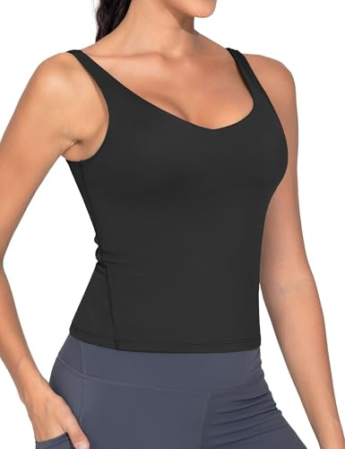 THE GYM PEOPLE Damen Longline Sport BH Gepolstert Yoga Oberteil Tank Top