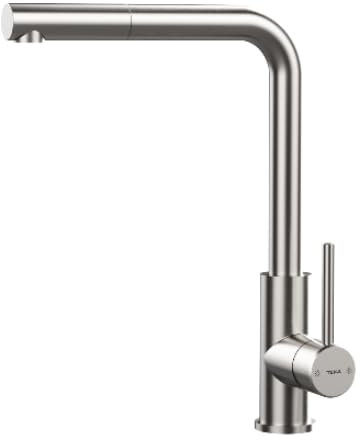 TEKA Grifo Cocina Monomando, Caño Alto Giratorio 360º, Maneral Extraíble, Aireador Eco Anticalcáreo, Acero Inoxidable AISI 304, Modelo UNI 9331
