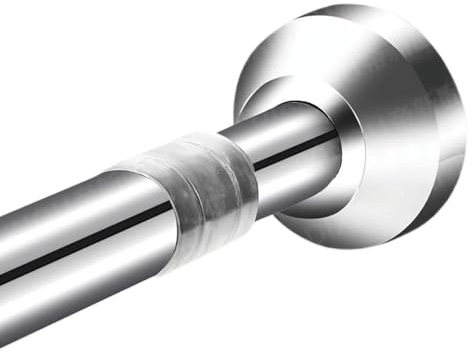 Feilays Asta per tenda da doccia regolabile con molla di tensione da 89,9 a 160 cm, in acciaio inox 304, antiscivolo, senza foratura, antiruggine, per bagno, facile da usare, argento