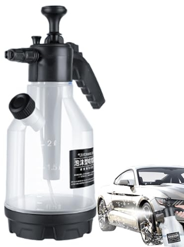 Bomba de espuma – Atomizador de 2,5 l, 24,5 x 37,5 cm, bomba de espuma para limpieza de coche, densidad de espuma ajustable, pulverizador a presión con mango ergonómico