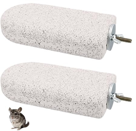 Sinbana 2pcs Chinchilla Lava Ledge, Pumice Climbing Platform & Chewing Toy Teeth Grinding Cage Accessories Lava Rock Chew Stuff for Rats Gerbil Chinchillas Squirrels Guinea Pigs Hamsters