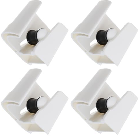 Didiseaon Lot de 4 Supports Muraux Auto-adhésifs pour Manche de Balai 19-28 Mm, Porte-balais Antidérapant Étanche Blanc, Organiseur sans Perçage Buanderie, Garage et Rangement Maison