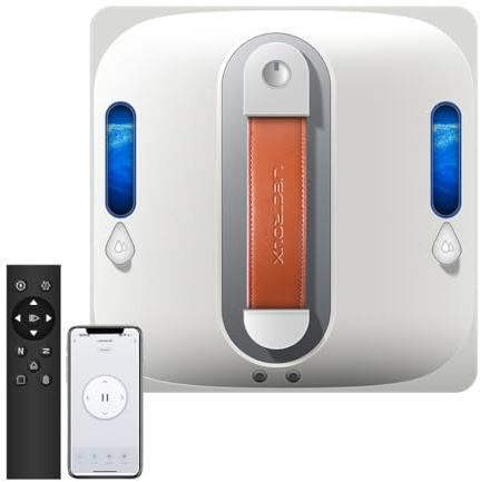 LIECTROUX Robot Lave-vitres S11, pulvérisation 4 Directions, Nettoyeur Verre, Sol, Mur & carrelage, aspirateur Robot pour fenêtres, Navigation Intelligente, sécurité Multiple, Fonctionne sans Cadre
