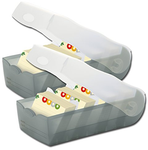 HAN 998 Lernkartei Croco - die Profibox, genial einfach Vokabeln Lernen, DIN A8 (2er Set | DIN A8, grau)