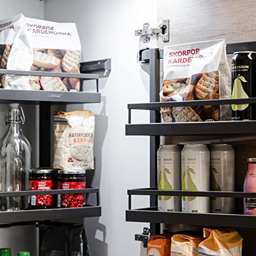 Dispensa Tandem II Auszugsrahmen + Tandem Side Türregal inkl. Arena Style Einhängetablare anthrazit Höhe: 1700 mm für 60er Hochschrank von SO-TECH®