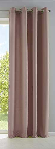 Vorhang Blickdicht Gardine Matt Lichtdurchlässig »Palermo« mit Ösen und Raffhalter Dekoschal HxB 245x140 cm Taupe, 10000265