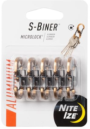 Nite Ize 5-Pack S-Biner MicroLock Aluminum Carabiner - Coyote