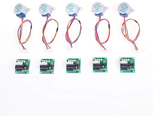 ANGEEK 5 STK. 5V 28BYJ-48 ULN2003 Schrittmotor mit Antrieb Modulplatine für Arduino Motor