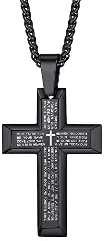 Suplight Cross Necklace, Personalized Jesus Jewellery for Women Men, 925 Sterling Silver/Stainless Steel