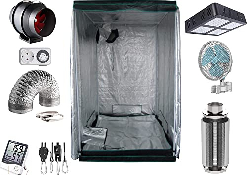 Growzelt komplett set Pro 600 W dimbar NDL 120 x 120 x 200 cm VSG AKF odlingstält