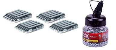 DataPrice Pack 20 bombonas CO2 12gr. Gamo + 1 Biberón de 1.500 Bolas BB´s. para Pistolas y Carabinas