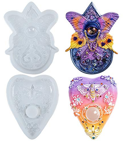 FUNSHOWCASE Schmetterling und Motte Silikonformen Gießformen für Epoxidharz Wanddekoration Briefbeschwerer 2er Set
