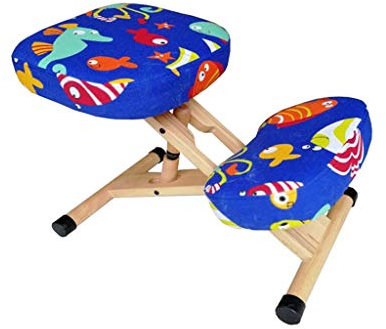 Kniestuhl Ergonomischer Verstellbare ergonomischer Stuhl kniend 5 Farben, hilft bei der Reduzierung Rückenschmerzen Orthopädische Kniehocker (Color : Cartoon Fish)
