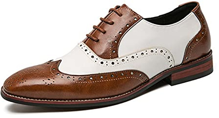 Scarpe Eleganti Brogue per Uomo - Colorate, Low Cut, Indossabili, Traspiranti - Stringate in Pelle Moda Oxford Con Punta a Punta per la Festa