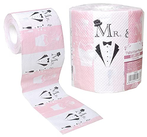 witziges Hocjzeitsgeschenk Toilettenpapier Mr. & Mrs. Just Married Toilettenpapier,Klopapier Fun WC zum verschenken Hochzeits-Geschenk , Zum Lachen auf dem stillem Örtchen