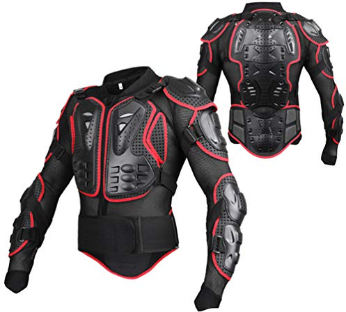 IFIKK Veste Armure Moto Blouson Motard avec Protection Dorsale - Gilet Sport pour Cross Scooter VTT Enduro - Équipement de Protection Homme ou Femme
