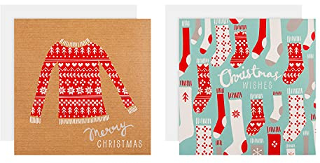 Hallmark Simply for You-samling julkortspaket – 20 kort i 2 mysiga moderna designer