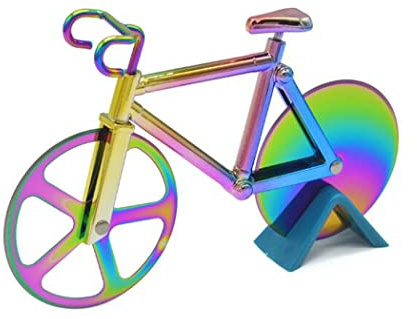 Hoshen Coupe-pizza créatif en forme de vélo, séparateur de pâte, roulette à pizza en acier inoxydable, coupe-biscuits, 1 pièce, coloré