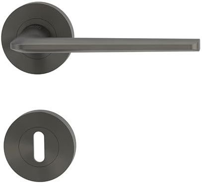 Griffwerk Türdrücker/Türbeschlag - REMOTE - Kaschmirgrau - BB-Rosettengarnitur
