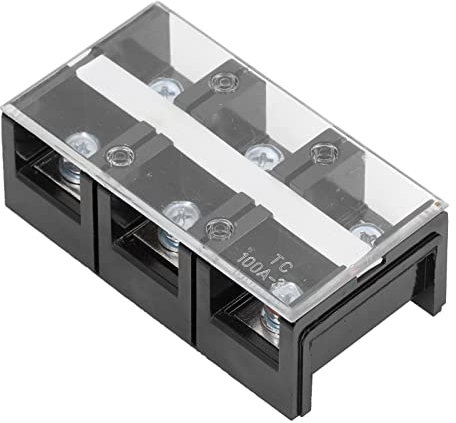 Morsettiera a Vite Morsettiera Morsettiere Morsettiere passanti a circuito singolo a Doppia Fila con Isolamento Elettrico Morsettiera AC600V 100A[6 Points]