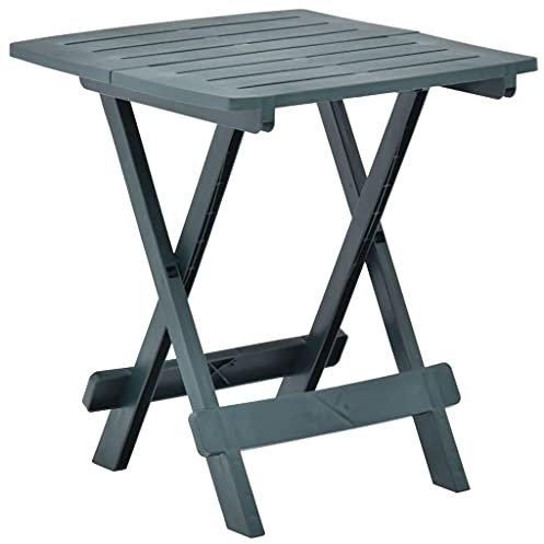 Makastle Klappbar Beistelltisch Kaffeetisch 45x43x50 cm Gartentisch aus Kunststoff, Balkontisch Campingtisch Gartentisch witterungsbeständiger Tisch, Grün