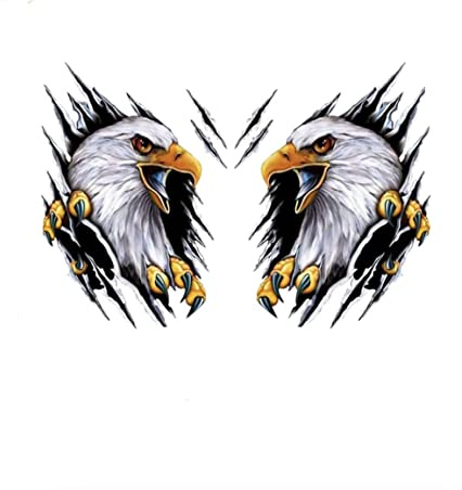 2Pcs 3D Adler Tier Autoaufkleber Zerrissener Adler Aufkleber Kreativ Tier Auto Aufkleber 3D Autoaufkleber Stereo Autoaufkleber PVC wasserdichte Sticker Auto Styling Dekoration Sticker 18 * 24cm