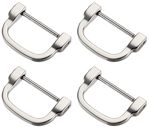 METALLIXITY Metal D Rings Non-welded D-shaped Ring Buckles for Hardware DIY Keychain Holders Purse