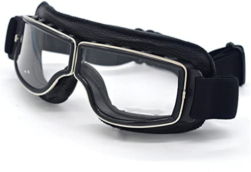 COOKOE Universal Motorrad Vintage Brille Pilot Motorrad Scooter Biker Brille Steampunk Brille für Helm