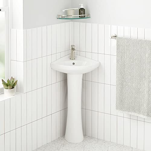 Signature Hardware 484430 Point Roberts Vitreous China Pedestal Bathroom Sink with Single Faucet Hole