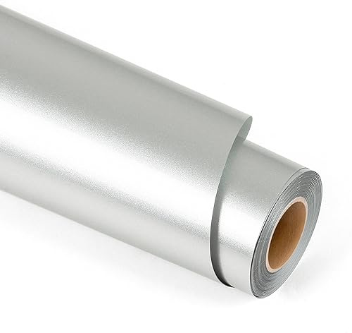 Lya Vinyl Heat Transfer Vinyl, 12 x 6FT(30.5cm x 183cm) Dazzling Silver Iron on Vinyl for Cricut, Silhouette Cameo, HTV Roll for Cloths, Hats, Fabric(Dazzling Silver)