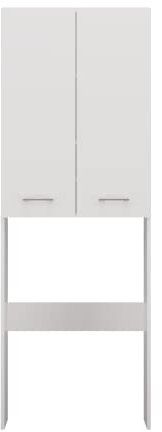 CDF Armadio per lavatrice Pola DD | Colore: Bianco | Armadio moderno sopra la lavatrice | Ripiani spaziosi | Montaggio facile | Lati lisci senza tappi terminali