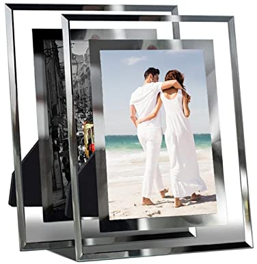 2 Pack Photo Frame Glass for Wedding Offices Gift Picture Frame Tabletop Display Vertical or Horizontal Pictures Frames (4x6)