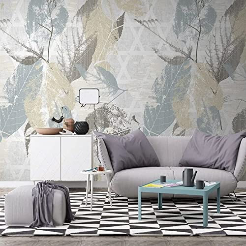 Papier Peint Panoramique Plantes Vintage Feuillage Moderne Papier Peint Intissé 3D Tapisserie Poster Decoration Murale Chambre Salon