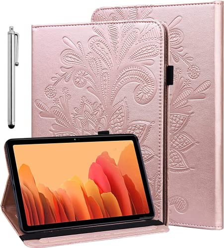 BOLELAW Hülle für Amazon Kindle Fire HD 8 & Fire HD 8 Plus 8 Zoll (12/10th Gen, 2022/2020) mit Kartenschlitz Ständer Stifthalter Folio Klapphülle PU Leder Schutzhülle, Rosa