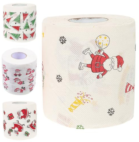 GLEAVI 4rollen Toilettenpapierrollen Mit Weihnachtsmotiven Bedrucktes Toilettenpapier Für Festtage Toilettenpapier Für Weihnachtsdeko