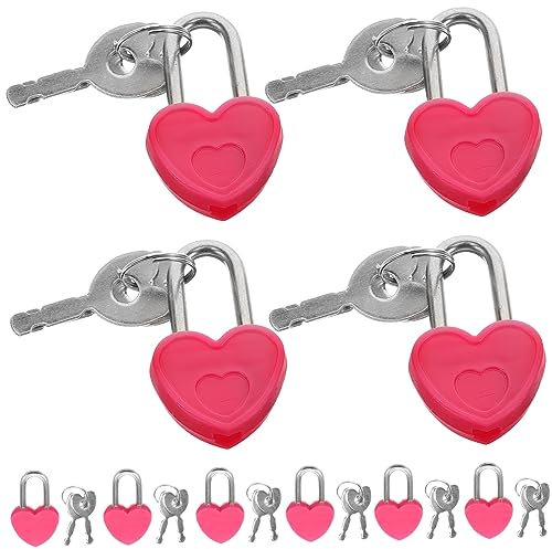 Veemoon 24satz Herzförmiges Vorhängeschloss Mit Schlüsseln Kleine Gepäckschlösser Kofferschlösser Tagebuchschloss Rucksackschlösser Für Reisen Und Aufbewahrungsboxen