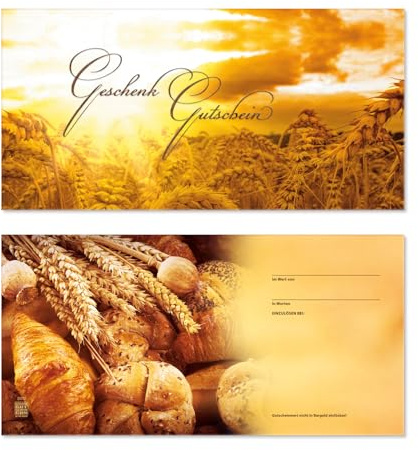 GESCHENKGUTSCHEINcom by POS-HAUER. 100 Gutscheine, blanko zum selbst Ausfüllen. Für Bäckerei Konditorei Lebensmittelhandel. Bäckergutscheine.