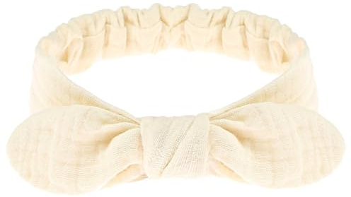 Bandeaux élastiques à cheveux en gaze de coton avec gros nœud, accessoires pour cheveux de bébé