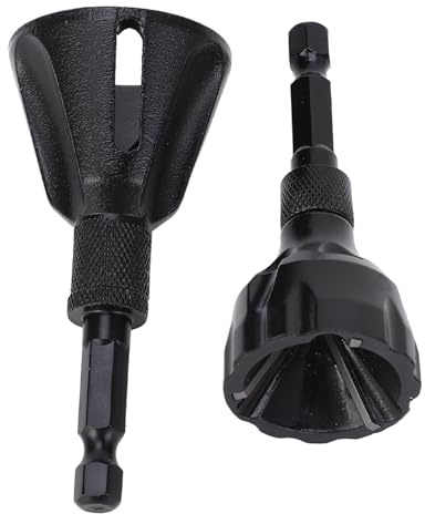 Herramienta de Desbarbado Externo de 2 Piezas, Broca de Biselado de Desbarbado de Tornillo Seguro, Herramienta de Eliminación de Rebabas de Tornillo de Vástago Hexagonal de 3