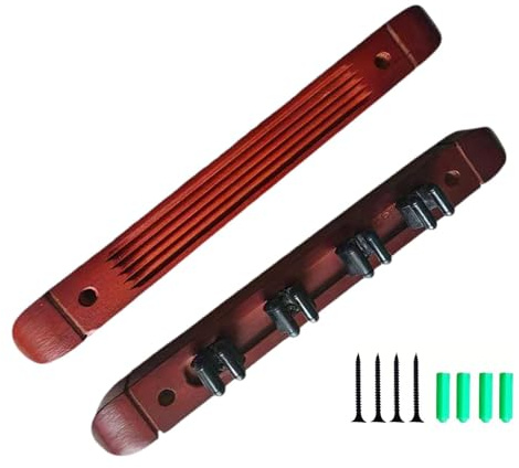 Pool-Queue-Halter zur Wandmontage, Billard-Pool-Queue-Halter,4 Queue-Clips, Hartholz-Pool-Queue-Set-Halter - Wandmontiertes Holzregal für Pool-Queue-Sticks, Billard-Stick-Wandregal, stilvolles und rob