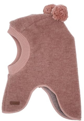 maximo Soft Wool GOTS Kinder Schlupfmütze Kindermütze Wintermütze Wollmütze Strickmütze - Made in Germany mit Futter Winter Herbst-Winter - 49 cm Altrosa