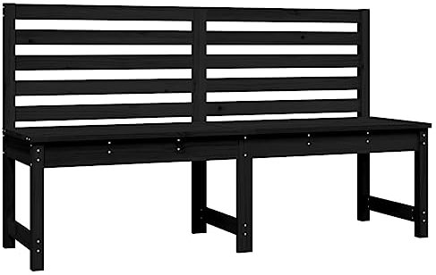 HETFTJN Sitzbank Garten Sitzbank Outdoor Bierbank Garderobenbank - Gartenbank Schwarz 157,5 cm Massivholz Kiefer für Terrassen Park Draussen Garten