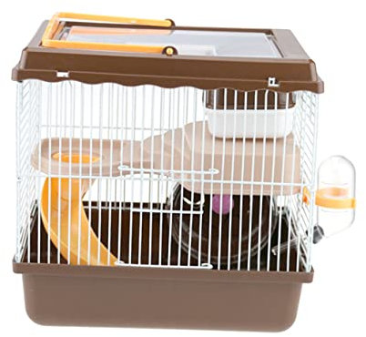 FONDOTIN Hamsterkäfig Aus Hochwertigem Material Mit Laufrad Und Auslaufsicherer Wasserkanne Multifunktionaler Haustierkäfig Für Kleine Tiere