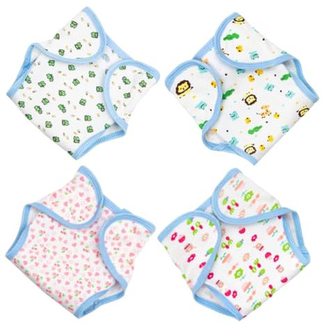 BESPORTBLE 4 Stück Puppenwindeln Verstellbar Wiederverwendbar Aus Weichem Stoff Puppenzubehör Für Reborn Babypuppen Puppenspielzeug