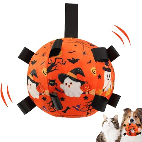 Welpen-Fußball – Hundespielzeug für Bewegung und Jagdspaß, PU-Leder mit Griffen, Glockenfunktion, Zahnübungen, Heimtraining, Outdoor-Aktivität für interaktive Haustierbereicherung