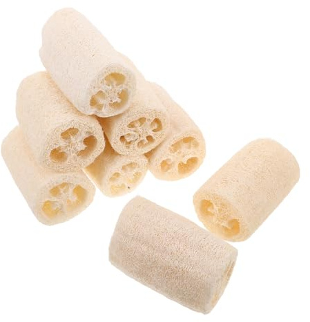 SMASOLO 8 Pièces Éponge Loofah Naturelle Exfoliante pour Corps et Cuisine Massage Doux Sous la Nettoyage sans Produits Chimiques Soin Peau Sensible et Élimination Taches Tenaces