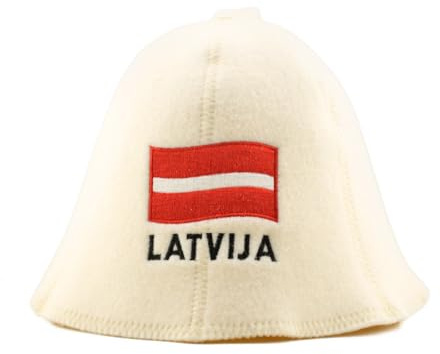 SAUNA GURU Sombrero de sauna natural 'Letonia' blanco – Sombrero de sauna de fieltro de lana 100 % orgánica para hombres y mujeres para la bania rusa – Protege la cabeza del calor – Guía electrónica