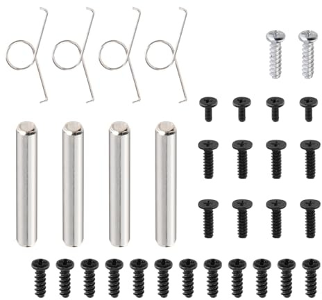 Easecos L2 R2 Trigger Button Spring and Metal Button Buckle Replacement Compatible with PS5 Controller, with Screw Set for Controller Housing Shell Case (4 Pcs Spring + 4 Pcs Buckle + 1 Set Screw)