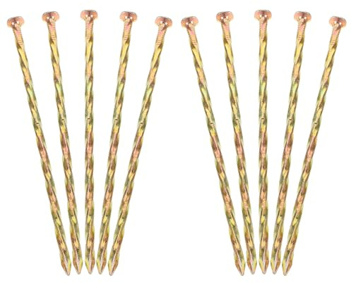 Levemolo Clous Bordure Gazon Synthétique en Acier Carbone Spirale 12,7 CM Lot de 10 Piquets Métalliques pour Aménagement Paysager et Fixation Extérieure