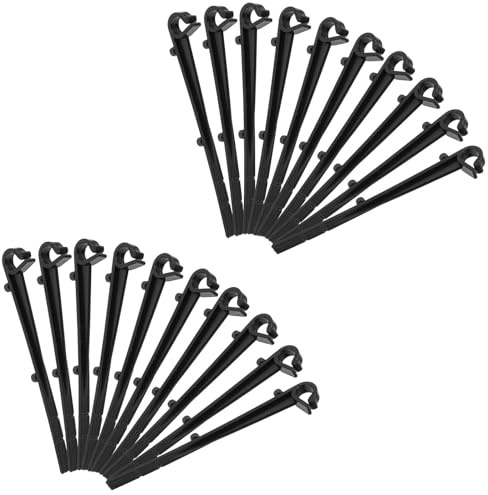 jojofuny 30 Unidades Clips de Fijación a Prueba de Viento para Canalones, Gancho Recto de Plástico Resistente para Protección de Malla Antihojas, Color Negro, Paquete, Soporte para